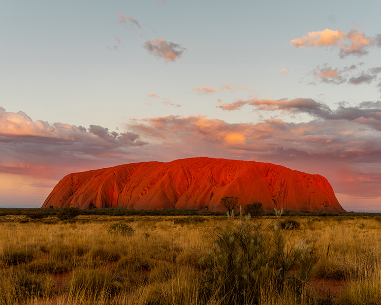 Uluru at Sunset - image courtesy of Tourism NT.