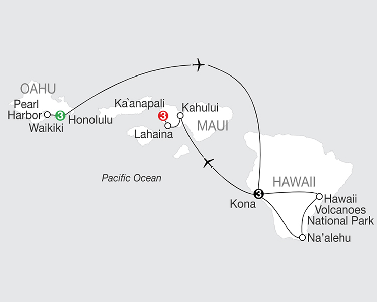 Best of the Hawaiian Islands map